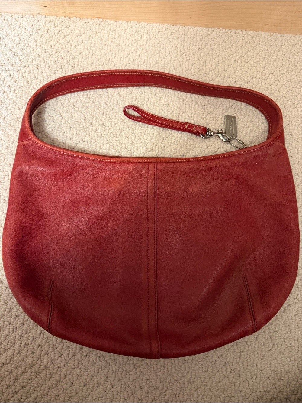 Vintage Coach Ergo 9219 Red Leather Hobo Shoulder Bag Y2K Slouchy Cowhide Purse